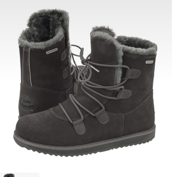 WOMEN SEMU 🐏 SHEEPSKIN KAMONA BOOT SIZE 39 CHARCOAL GRAY BRAND NEW ✨ - Picture 2 of 6